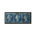 GB 1855-57 2d Blue, plate 4, horiz strip of 3, good to fine used. SG23