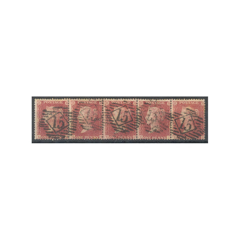 1857-1d-rose-red-strip-of-5-good-used-sg40
