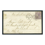 GB 1860 6d Lilac (cut down wing marginal) used on cover from Shrewsbury to Jalna, mil interest. SG68