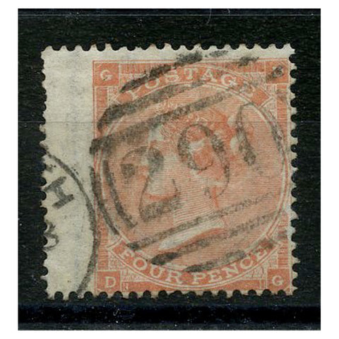 GB 1862-64 4d Pale-red, type B, hairlines, wing marginal, good to fine used. SG82