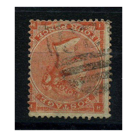 GB 1862-64 4d Pale-red, hairlines, WMK INVERTED, fine used for issue. SG82Wi