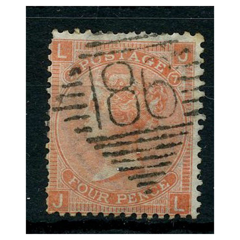 GB 1865-67 4d Dull-vermillion, fine used with '186' Dublin cancel. SG93