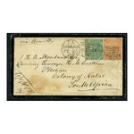 GB 1867 4d, 1/-l On mourning cover (front only) from Edinburgh to Durban (Natal). SG93, 100