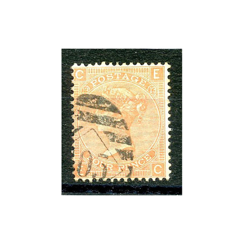 1865-67 4d Dull-vermillion, plate 13, fine used. SG93