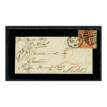 GB 1868 4d Deep-vermillion, pl 9, used on mourning cover (front only) to Natal by steamer Asia. SG95
