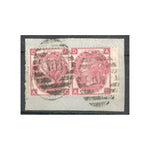 1870-80 3d Rose, plate 6, horizontal pair, fins used. SG103