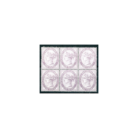 1881 1d Lilac, block of 6, u/m. SG172