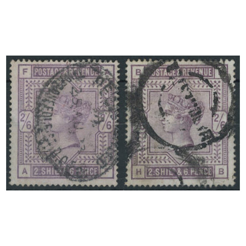 GB 1883-84 2/6d White ppr, both shades, good to fine used. SG178-80