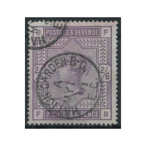 GB 1883-84 2/6d Lilac, fine cds used. SG178