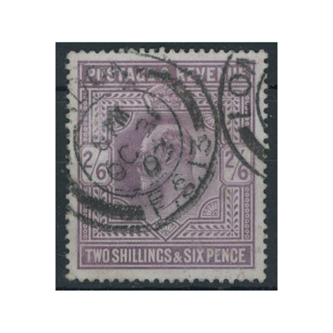 GB 1902-10 2/6d Lilac, good to fine cds used. SG260