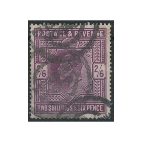 GB 1911-13 2/6d Dark-purple, good used, minor closed marginal tear. SG317