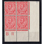 gb-1912-1d-bright-scarlet-corner-marginal-control-block-of-4-fresh-mtd-mint-sg341