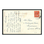 GB 1934 1d Vermillion, used on postcard from Lerwick (Shetland). SG358