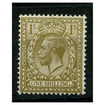 GB 1913-24 1/- Bistre (royal cypher), lightly mtd mint. SG395