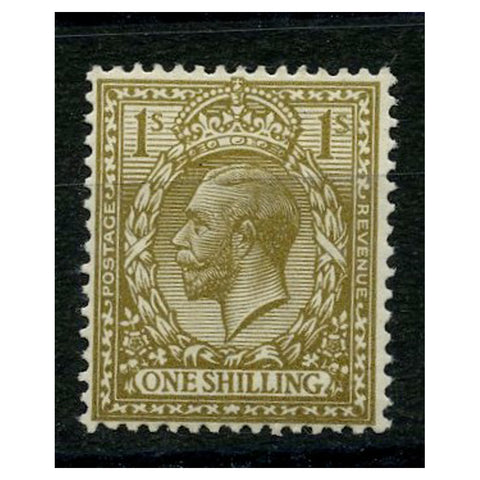 GB 1913-24 1/- Bistre (royal cypher), lightly mtd mint. SG395