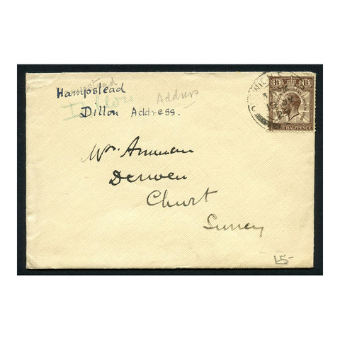 GB 1929 1-1/2d UPU, cds used on tidy cover. SG436