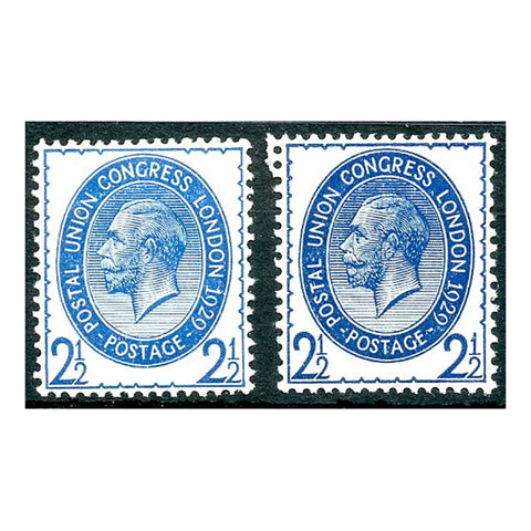 1929 2-1/2d UPU, Pale-blue variety (with norm for comparison), lightly mtd mint. SG437, NCOM8(2)