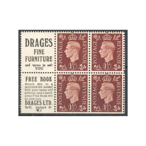 1937-1-1-2d-red-brown-booklet-pane-of-4-2-labels-u-m-typical-perf-trim-missing-selv-sg464b