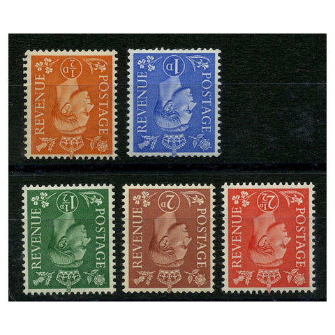 GB 1950-52 New colours, wmk inverted set, u/m. SG503wi-07wi