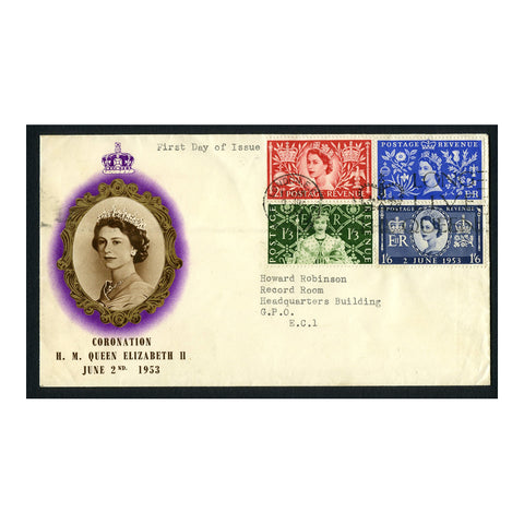 GB 1953 Coronation used on illustrated FDC from London. SG532-35