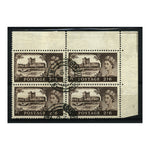 GB 1955-58 2/6d Black-brown (Waterlow), corner marginal block of 4, fine cds used. SG536