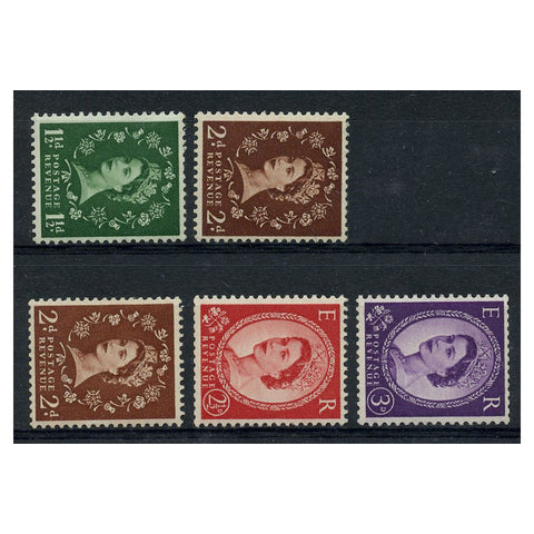 GB 1955 Edward Crown WMK sideways set (5v), lightly mtd mint. SG542a-45b