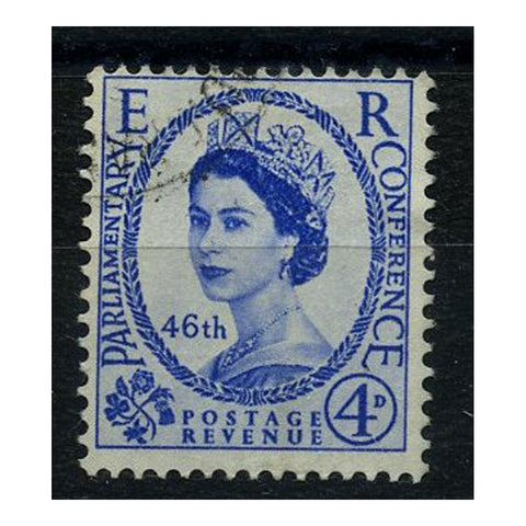 GB 1957 4d Parliamentary Congress, 'broken frame' variety, fine cds used. SG560var