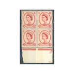 1961-67-4-1-2d-chestnut-blued-cream-broad-band-marginal-block-of-4-u-m-sg616b