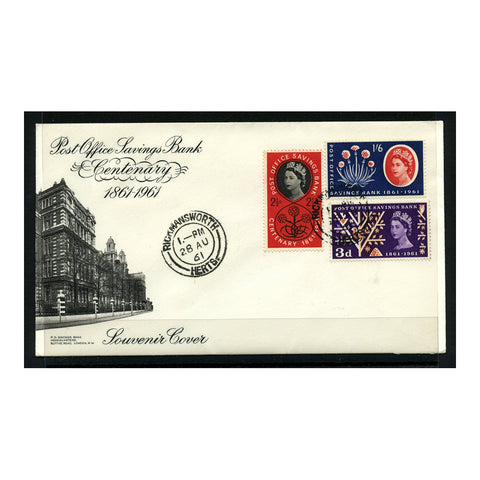 GB 1961 Savings Bank, used on tidy illustrated FDC. SG623A-25A
