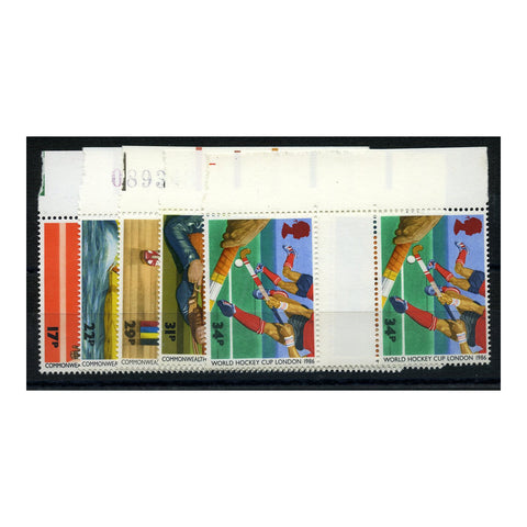 GB 1986 Commonwealth Games, in gutter pairs, u/m. SG1328-32