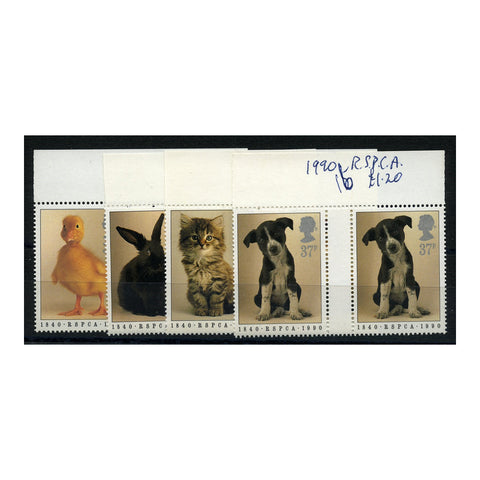 GB 1990 RSPCA, gutter pairs, u/m. SG1479-82