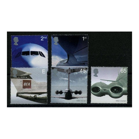 GB 2002 Airliners, u/m. SG2284-88