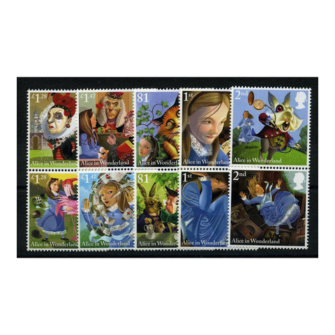 GB 2015 Alice in Wonderland, in vert pairs, u/m. SG3658a-66a