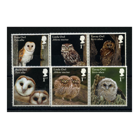 GB 2018 Owls, inse-tenant strips, u/m. SG4082a+87a