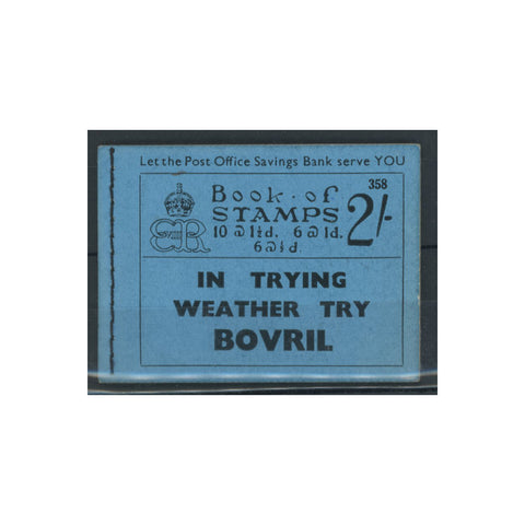 GB 1936 2/- 'Bovril' blue cover bklt, 'AIRMAII' variety, edition 358. SGBC2var