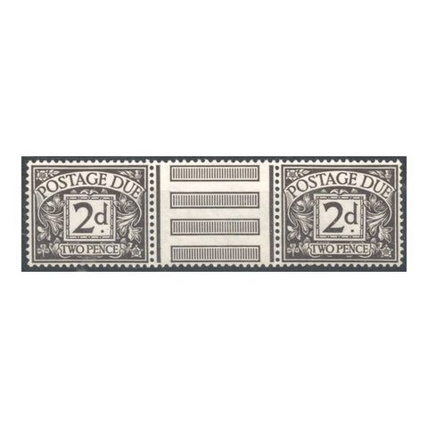 GB 1914 2d Agate, gutter pair, u/m. SGD4