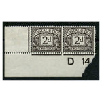 GB 1914-22 2d Agate, 'D/14' marginal control pair, fresh mtd mint. SGD4