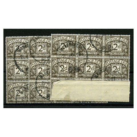 GB 1924-31 2d Agate, block of 9, cds used. SGD13