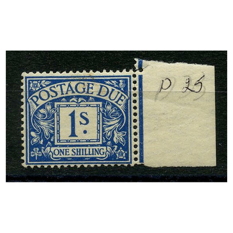 GB 1936-37 1/- Deep-blue, u/m. SGD25