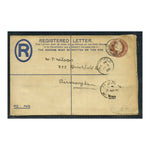 GB 1902-11 3d (Post 1d, reg 2d) Inland registration embossed postal stationery envelope, cds used.