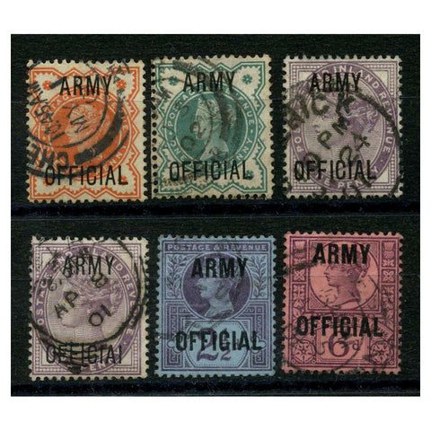 GB 1896-1901 Army set, good to fine cds used. SGO41-45