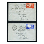 GB 1948 Liberation, used on pair of matched plain FDCs from Guernsey. SGCI1-2
