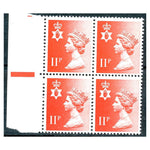 GB 1976-93 11p Northern Ireland, missing phosphor block of 4, u/m. SGNI30y