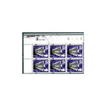 2002 68p Wales (feathers), cylinder block of 6 with ink spray error in margin (affecting 2 stamps). SGW88