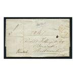 GB 1845 Folded entire (will registry) from London to Westmoreland. Red London crowned 'PAID' mark.