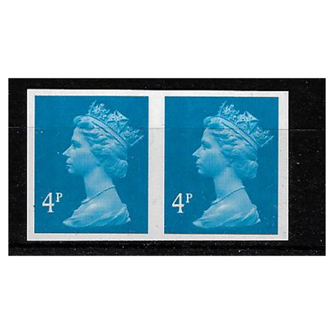 GB 1993 4p New-blue, imperf horizontal pair, u/m, cat. £2200. SGY1669a