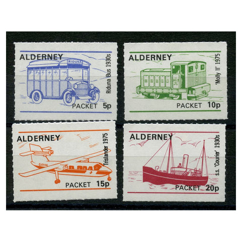 GB Alderney 1975 Local transport, mint as issued. A1-4