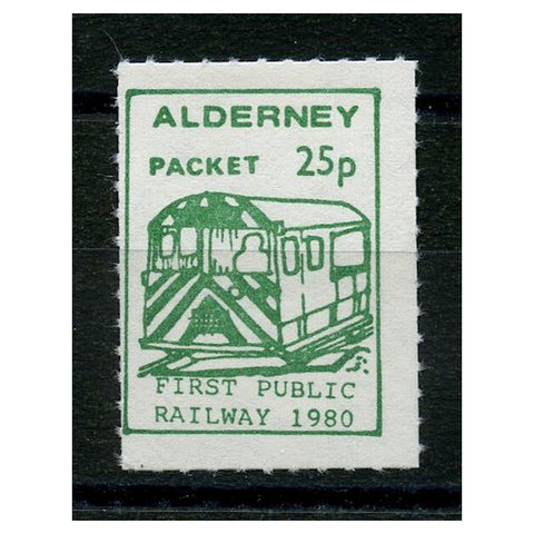 GB Alderney 1980 25p Railway (2nd), type I, mint as issued. A33a