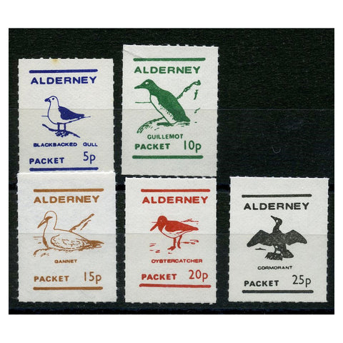 GB Alderney 1980 Birds, mint as issued, some faults. A34-38