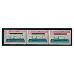 GB Alderney 1964 6d Provisional ovpt, horiz strip of 2, u/m. AC24